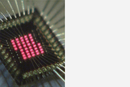 Ricoh's 40-channel VCSEL: 40 light sources aligned on a less than 1mm2 area in each unit